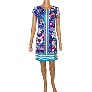 Hatley Women’s Nellie  Shift Dress Indigo Miyako Blooms Floral Size XS (Size 2)